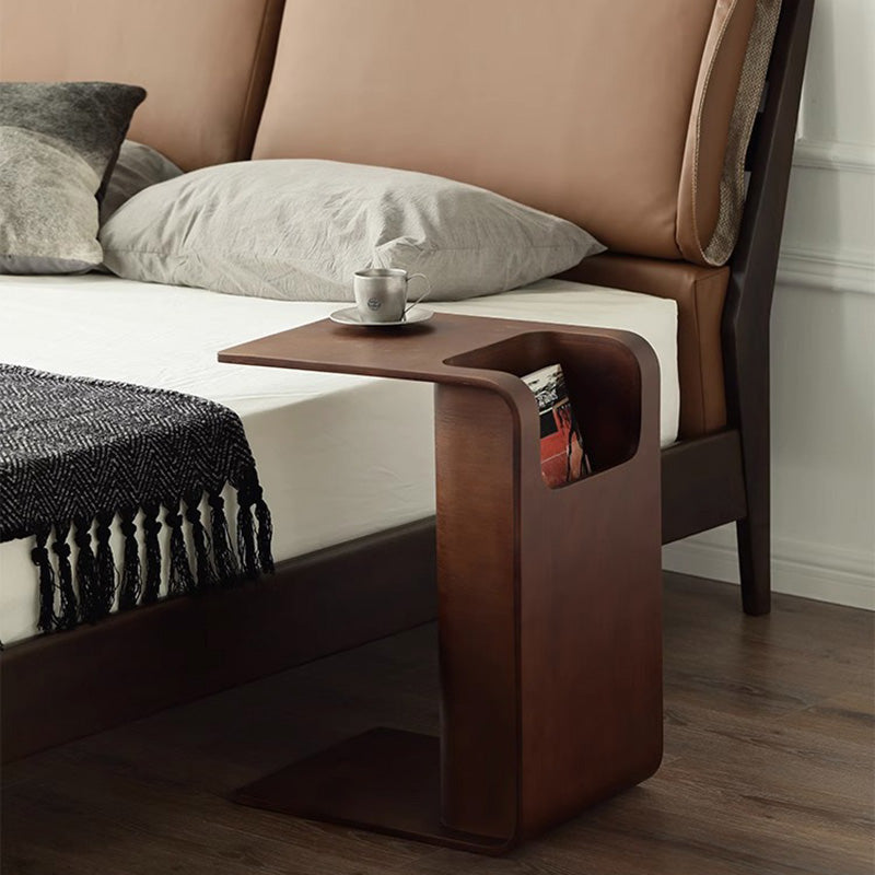 Modern Minimalist Rectangular Solid Wood End Table Storage For Living Room