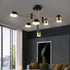 Contemporary Scandinavian Iron Acrylic Round LED Semi-Flush Mount Ceiling Light For Living Room