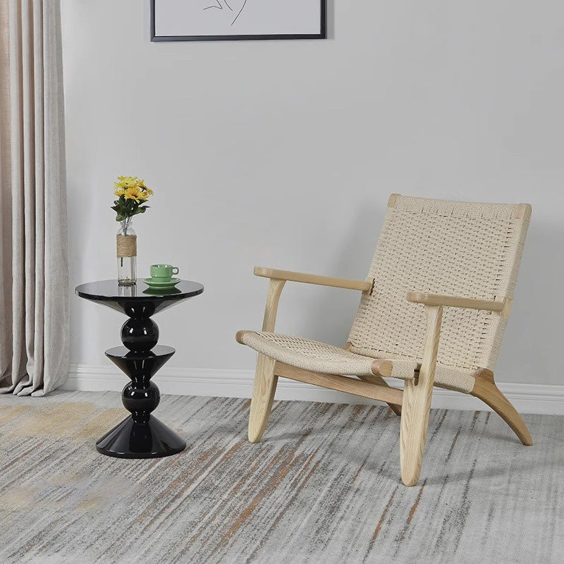 Contemporary Nordic Round Resin Lacquer Side Table For Living Room