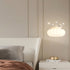 Contemporary Creative Kids Cloud Crown Iron PE Crystal LED Pendant Light For Bedroom