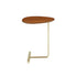 Contemporary Creative Oval Wood Iron End Table 2-Tier For Living Room