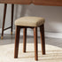 Modern Minimalist Square Upholstered Wood Technology Cloth Dining Chair Backless For Dining Room