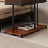 Modern Minimalist Removable Rectangular Iron Leather Solid Wood End Table 1-Storage For Living Room