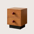 Traditional Vintage Rectangular Ball Handle Wood Nightstand 2-Drawer For Bedside