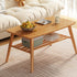 Modern Minimalist Rectangular Wood Coffee Table 2-Tier For Living Room