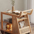 Contemporary Retro Solid Wood Movable Multifunctional Storage End Table 3-Tier For Living Room