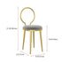 Modern Minimalist Round Sponge Velvet Leather Metal Vanity Stool For Bedroom