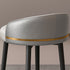 Contemporary Luxury Round Arc Metal Faux Leather Vanity Stool Backrest For Bedroom