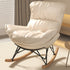 Contemporary Simplicity Fabric Upholstered Rocking Chair Footrest For Living Room