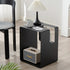 Modern Minimalist Rectangular Cubic Iron End Table 2-Storage For Living Room