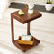 Modern Minimalist Rectangular Wood Side Table 2-Tier For Living Room