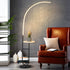 Contemporary Simplicity Arc Aluminum Strip With Marble Iron Pallet LED Standing Floor Lamp For Living Room