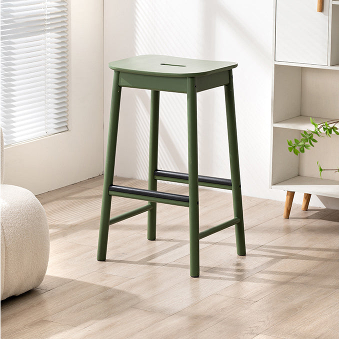 Modern Minimalist Rectangular Birch Bar Stool Footrest For Dining Room