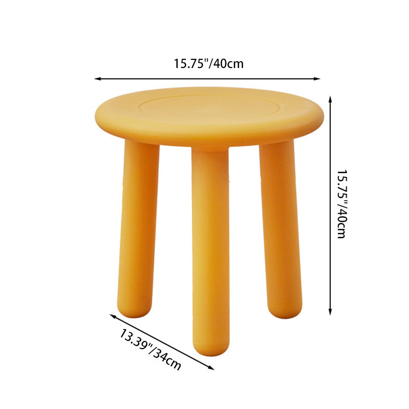 Modern Minimalist Round Tabletop Plastic Coffee Table 3-Leg For Living Room