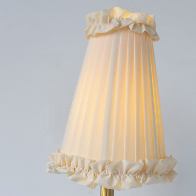 Traditional Vintage Pastoral Pleated Fabric Lace Shade 1-Light Wall Sconce Lamp For Living Room