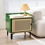 Contemporary Nordic Square Metal Side Table 2-Tier Cabinet For Living Room