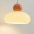 Modern Minimalist Cream Dome Round Iron Glass 1-Light Pendant Light For Living Room