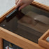 Contemporary Scandinavian Rectangular Wood Glass Coffee Table 2-Tier For Living Room