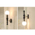 Contemporary Retro Wood Aluminum Glass Ball 1-Light Wall Sconce Lamp For Bedroom