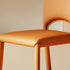Modern Minimalist Square Oval Back Leather Carbon Steel Dining Chair For Dining Room