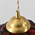 Traditional Japanese Brass Stained Glass Half Round Shell Design 1-Light Pendant Light For Bedroom