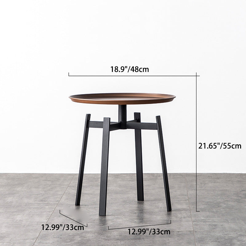 Modern Minimalist Round Iron Coffee Table 4-Legs For Living Room