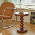 Traditional Vintage Round Beaded Wooden Coffee Table For Living Room