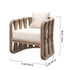 Contemporary Scandinavian Square Wood Rattan Fabric Chair Backrest Armrest For Living Room