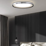 Modern Minimalist Round Aluminum Acrylic Shade LED Flush Mount Ceiling Light For Living Room