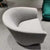 Modern Minimalist Ring Frame Solid Wood Cotton Linen High Density Sponge Accent Chair Backrest Armrest For Living Room