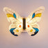 Contemporary Creative Butterfly Enamel Colored Acrylic Wing Iron LED Wall Sconce Lamp For Living Room