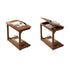 Traditional Vintage Square Wood Flip-top Side Table 2-Tier Storage Shelves For Living Room