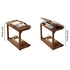 Traditional Vintage Square Wood Flip-top Side Table 2-Tier Storage Shelves For Living Room