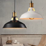 Contemporary Industrial Round Pot Lid Iron 1-Light Pendant Light For Living Room