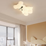 Contemporary Creative Cartoon Animal Bear Acrylic Shape Iron LED Kids Flush Mount Ceiling Light For Bedroom