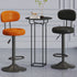 Contemporary Luxury Round Leather Upholstered Swivel Bar Stool Height Adjustable Footrest For Dining Room