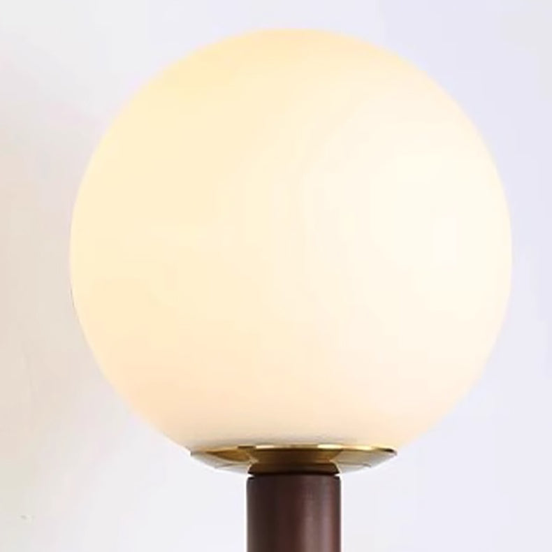 Traditional Vintage Cylinder Round Bead Wood Glass Metal 1-Light Wall Sconce Lamp For Living Room