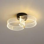 Modern Minimalist Multi Round Aluminum Acrylic LED Semi-Flush Mount Ceiling Light For Living Room