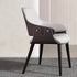 Modern Minimalist Square Wood Leather Backrest Armrest Chair For Living Room