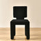 Modern Minimalist Square Iron Velvet Fabric Sponge Chair Four Legs Backrest For Living Room