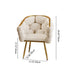 Contemporary Creative Cream Bubble Velvet Fabric Metal Vanity Stool Backrest Armrest For Living Room