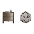 Modern Luxury Round Tabletop Marble Solid Wood Stainless Steel Microfiber Leather Nightstand 2-Drawer For Bedroom