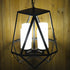 Contemporary Industrial Quadrilateral Trapezoidal Iron 3/4 Light Chandelier For Living Room