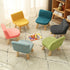 Contemporary Creative Square Cotton Linen Solid Wood Chair Backrest Armless For Living Room