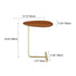 Contemporary Creative Oval Wood Iron End Table 2-Tier For Living Room