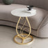 Modern Luxury Round Sintered Stone Top Metal Base Coffee Table For Living Room