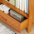 Modern Minimalist Rectangular Desktop Bamboo Nightstand 1/2-Drawer For Bedroom