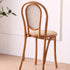 Traditional Vintage Round Rattan Woven Wooden Dining Chair Backrest For Dining Room