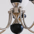 Traditional Vintage Branch Curved Pole Orb Iron Wood Glass 3/5/6 Light Chandelier For Living Room