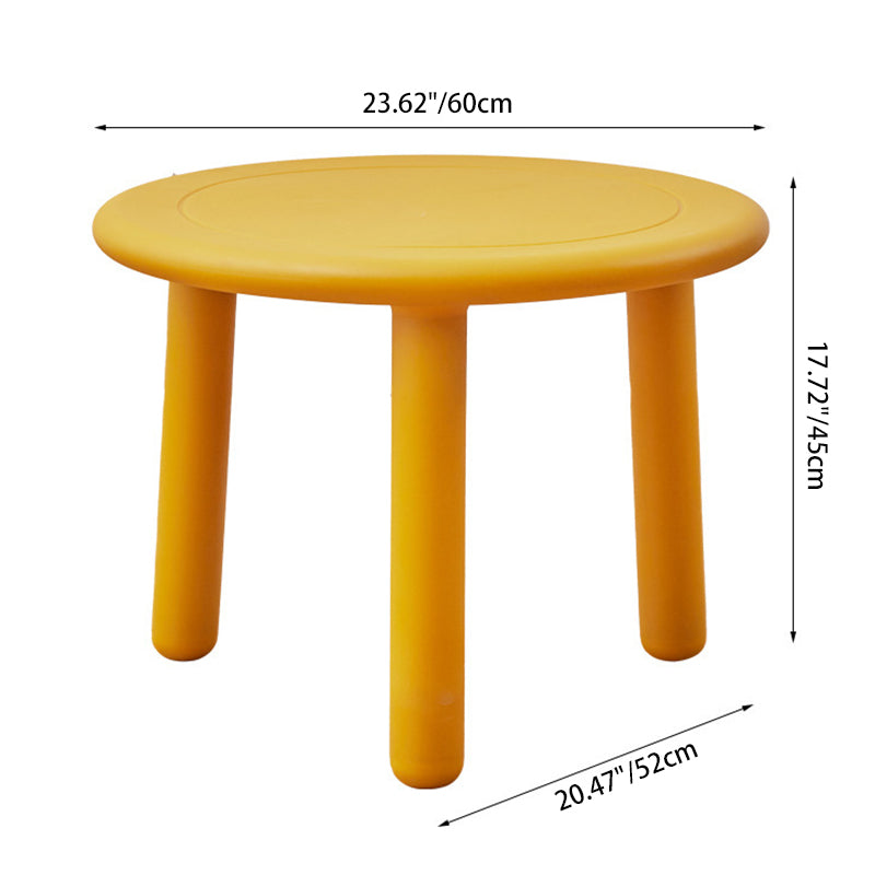 Modern Minimalist Round Tabletop Plastic Coffee Table 3-Leg For Living Room